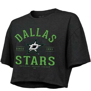 Dallas Stars Black Cotton Boxy Crop